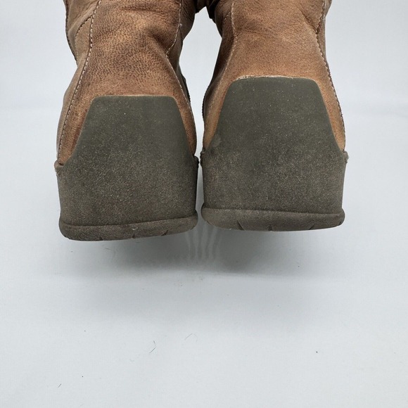 Mod Brev Women's 39‎ Boot Genuine Italian Leather Fur Lined Long Square Toed Y2K - Picture 5 of 14